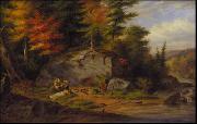 Cornelius Krieghoff Chippewa Indians at a Portage oil painting on canvas
